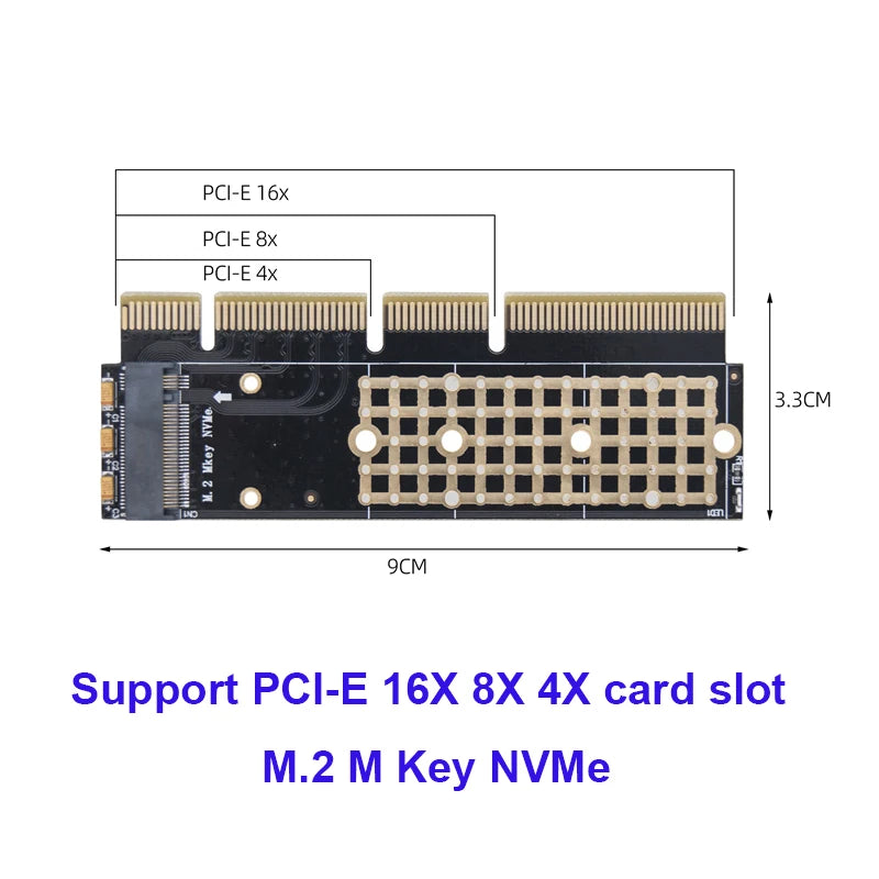 M.2 NVMe M-Key to PCIe 3.0 X4 X8 X16 SSD Adapter Card SSD Adapter Card HIP A PCIE X4 X8 X16