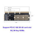 M.2 NVMe M-Key to PCIe 3.0 X4 X8 X16 SSD Adapter Card SSD Adapter Card HIP A PCIE X4 X8 X16