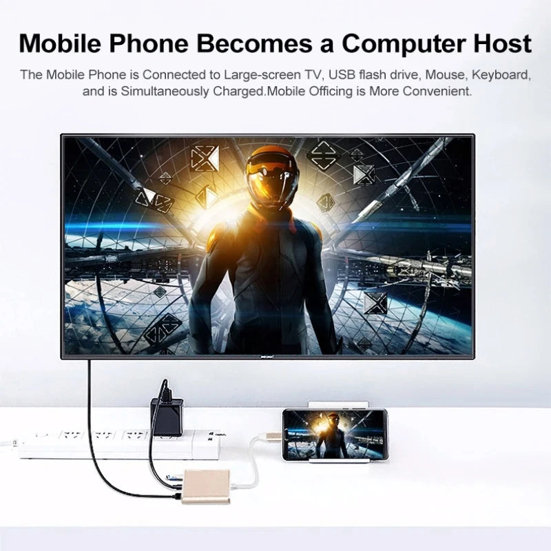 3-in-1 USB-C Hub – 4K HDMI, USB 3.0 & Charging Adapter USB-C Hub Adapter HIP