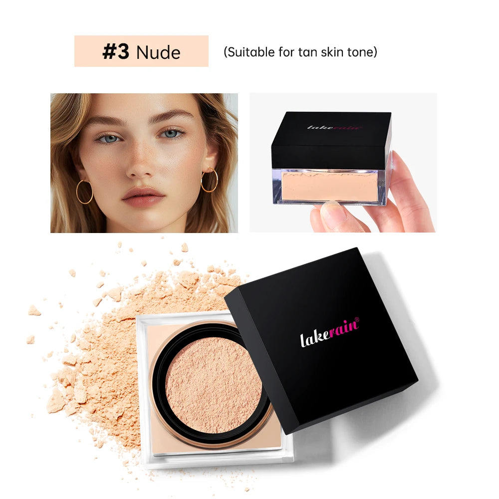 Loose Baking&Setting Powder and Puff Long Lasting Waterproof Oil Control Matte Setting Powder Natural Brightening Face Cosmetics HIP