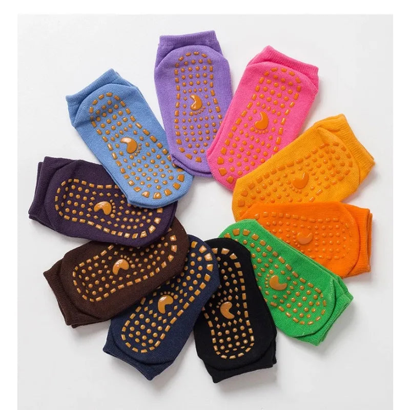 Kids Non-Slip Cotton Floor Socks with Grips | Boys & Girls Kids Grip Floor Socks HIP