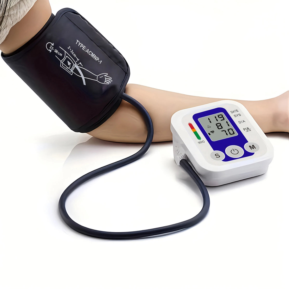 Digital Upper Arm Blood Pressure Monitor & Heart Rate Cuff Blood Pressure Monitor HIP