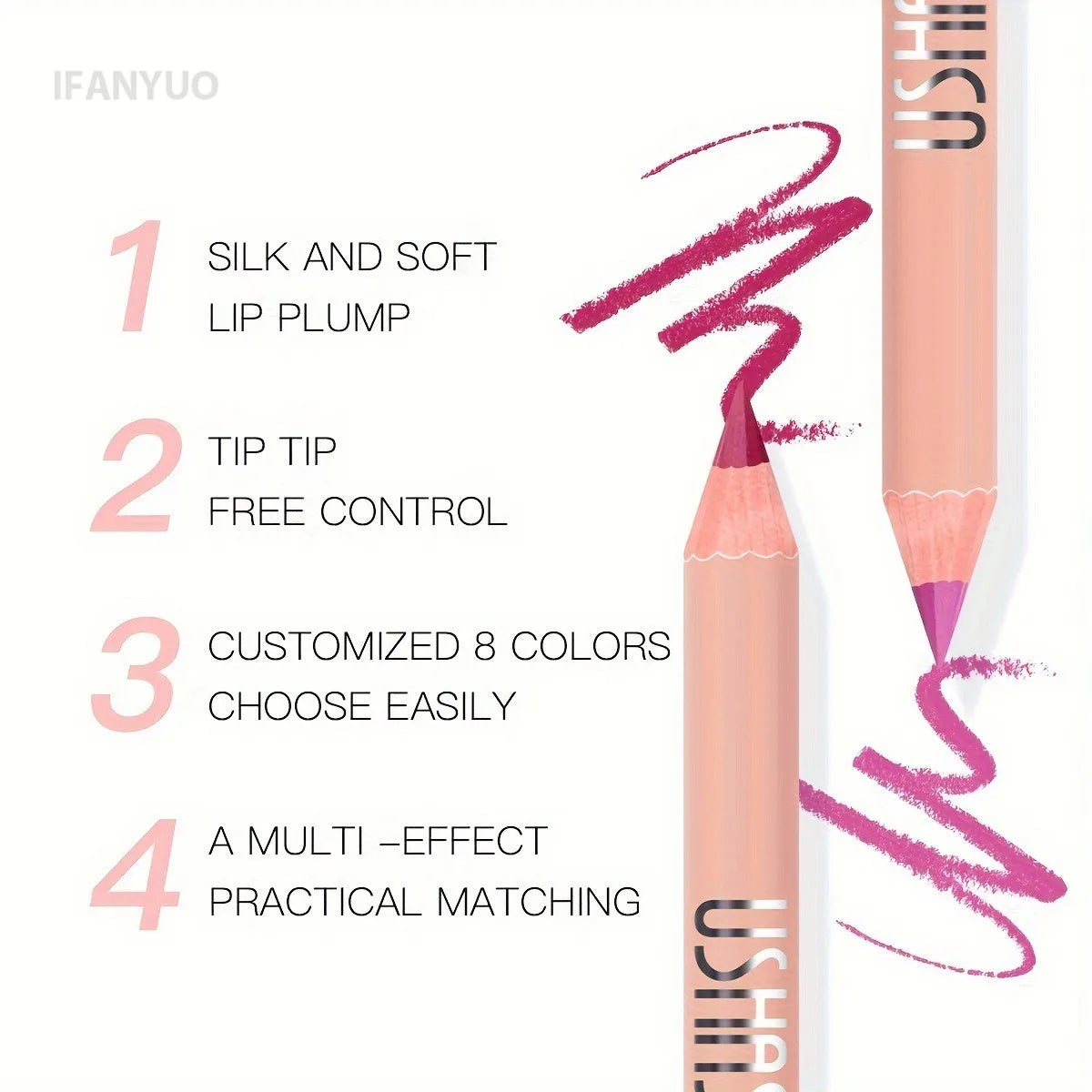 Ultra Matte Lip Liner Pencil Long-lasting Silky Smooth Outline and Filling Lips Contouring Versatile Shades for All Skin Types HIP