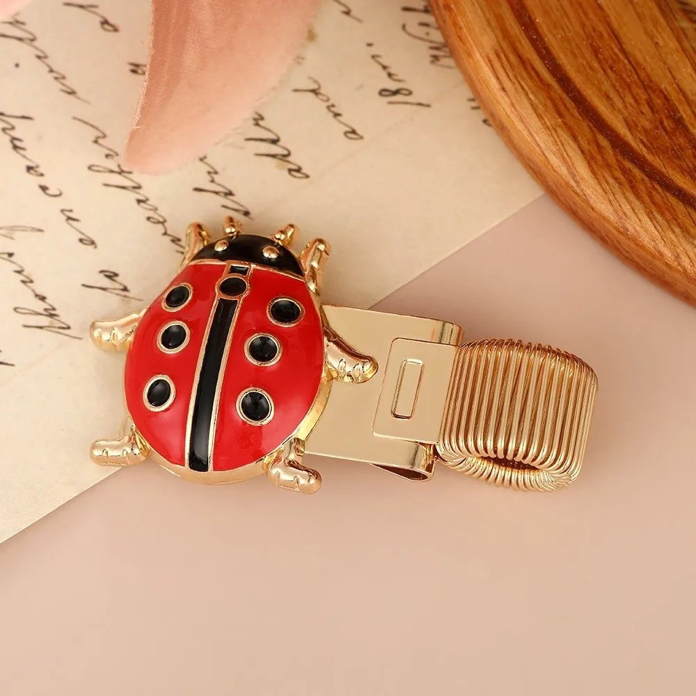 Metal Ladybug Pen Clip Bookmark – Enamel Spring Clip Pen Clip Bookmark HIP