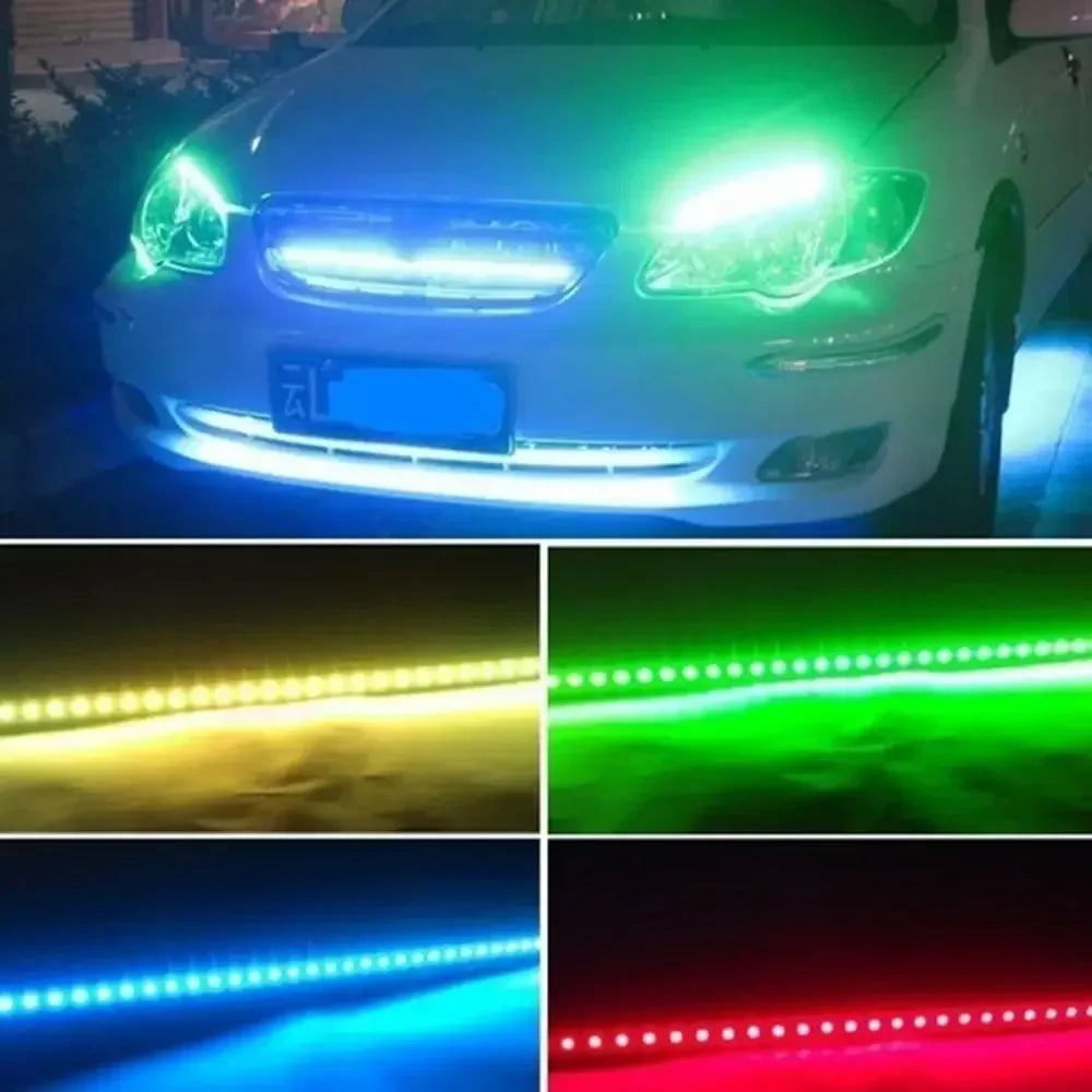 1Pair LED strip SMD3528 Waterproof Flexible 30CM Red Green Blue White Warm white Super bright car Styling decor stickers lamp HIP