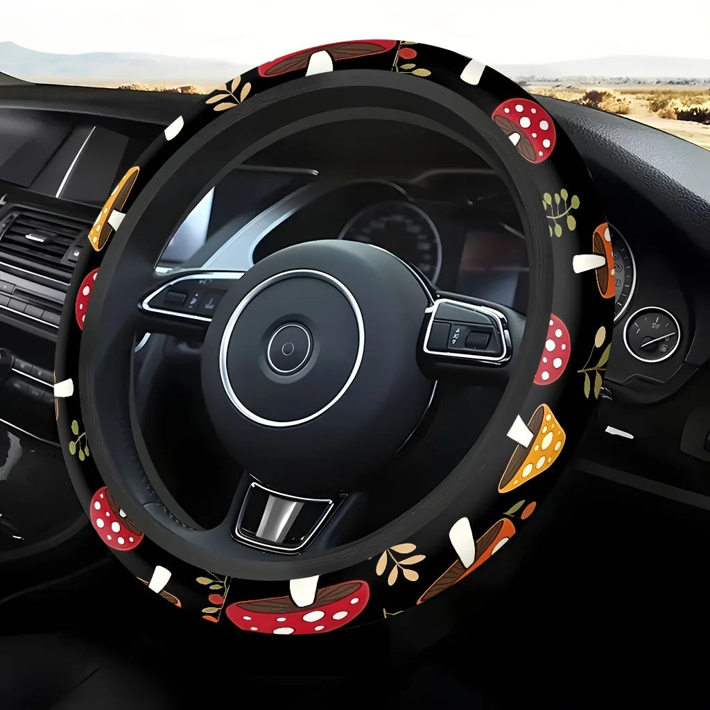 Forest Mushroom Steering Wheel Cover – Soft & Breathable Steering Wheel Cover HIP