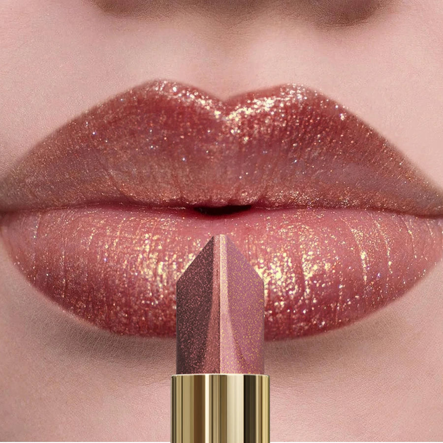 1PC Glitter Shiny Metallic Two Tone Lipstick Matte Pearlescent Lip Tint,Long Lasting Lip Senior Lip Makeup Gifts Lip Gloss Coste HIP