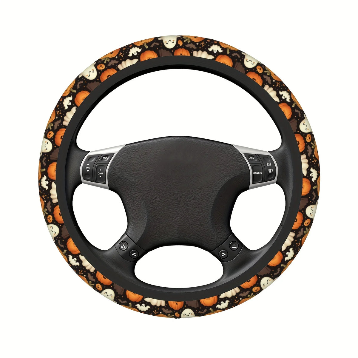 Halloween Neoprene Steering Wheel Cover – Ghosts & Pumpkins Steering Wheel Cover HIP