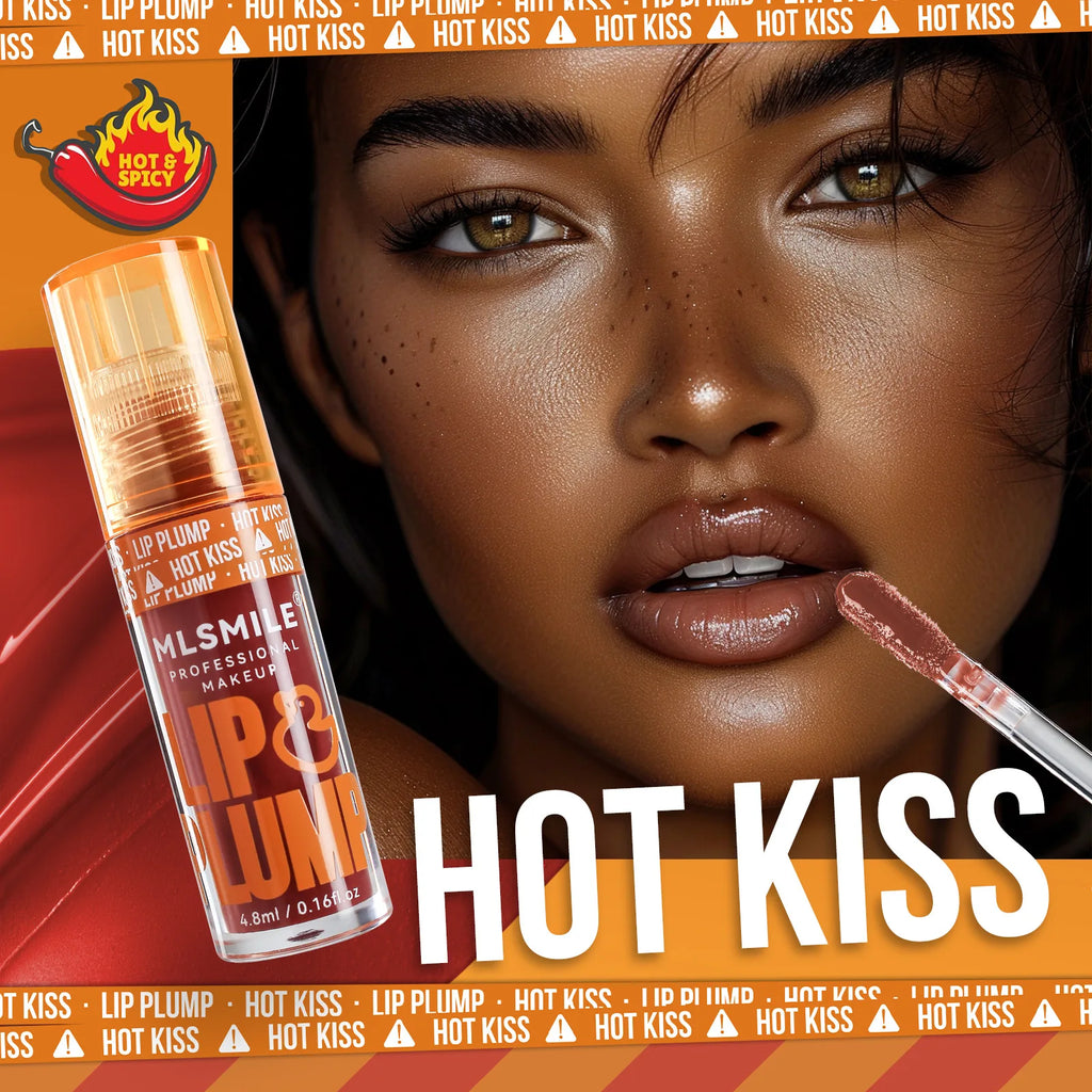 MLSMILE Duck Lip Plumping Oil Gloss – Hydrating Mirror Shine Lip Oil Gloss HIP