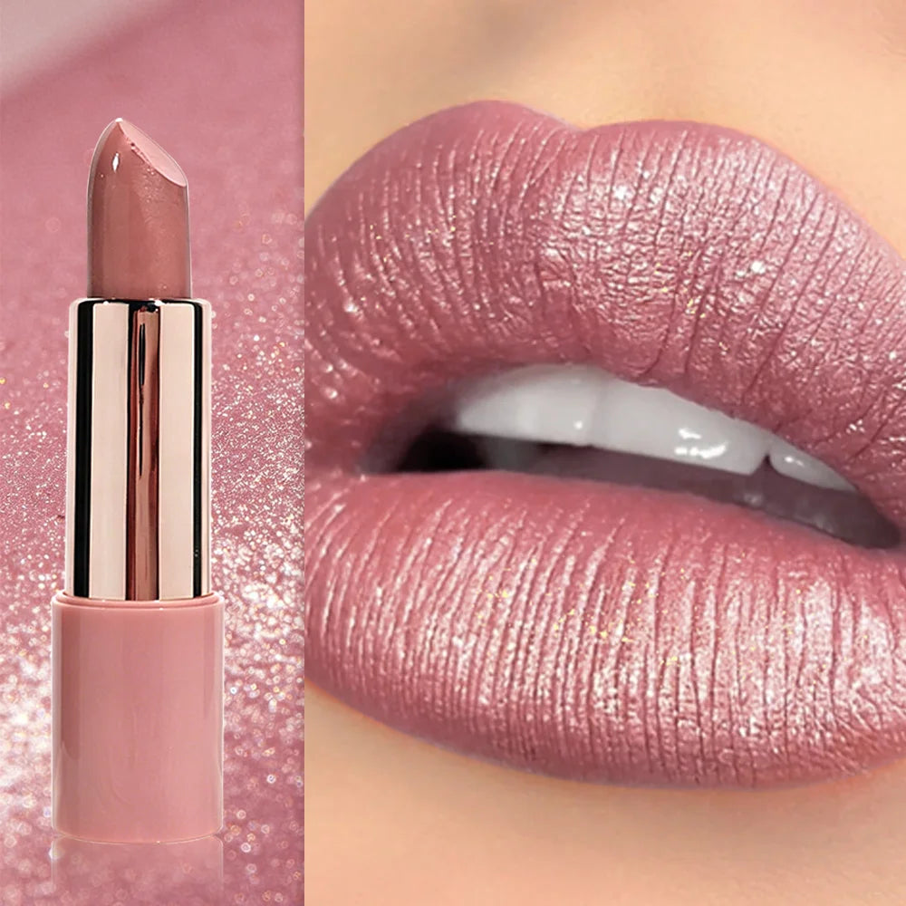 JUJU Dream Shimmer Glitter Lipstick – Metallic Matte & Waterproof Shimmer Glitter Lipstick HIP