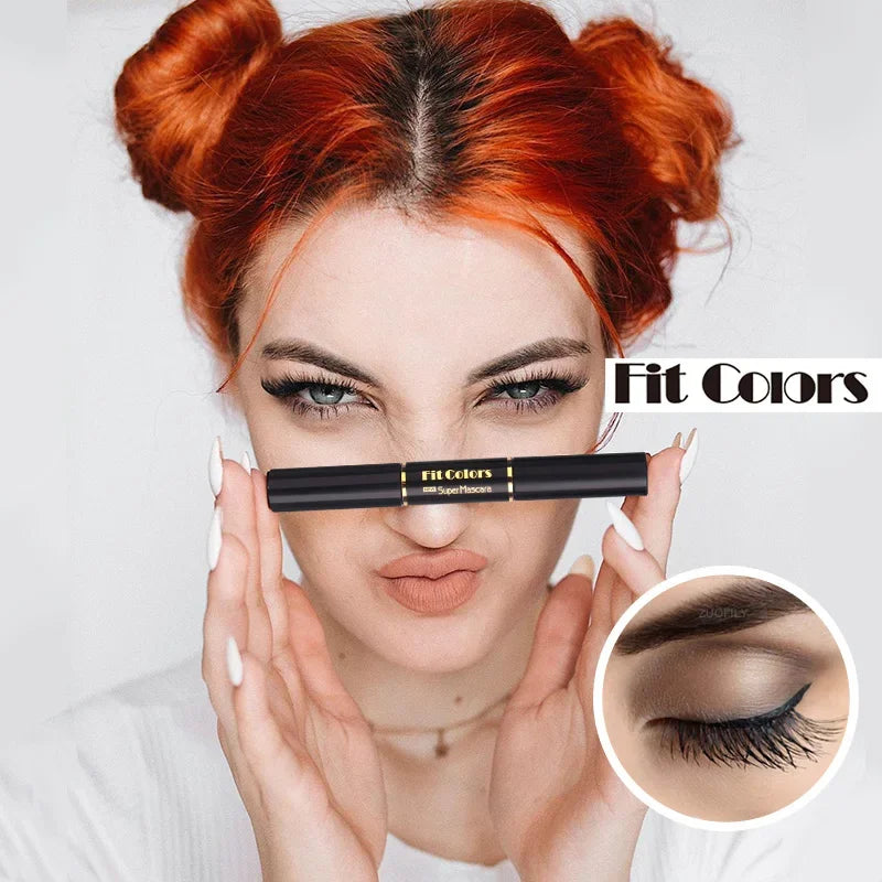 5Color Double Head Mascara Waterproof Fast Dry Eyelashes Curls Extension Make-Up Eyelashe Blue Purple Black White Coffee Mascara HIP