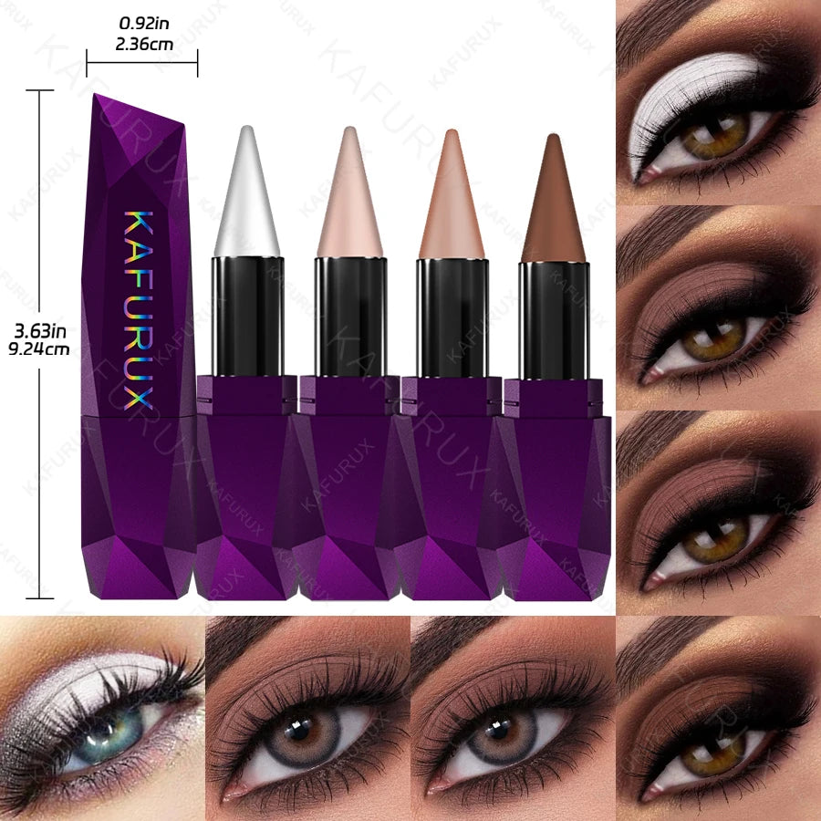 4 Colors Matte Eyeshadow Stikc Eye Shadow Pen Waterproof Nude Eye Makeup Gifts White Pinke Brown Natural Eye Cosemtic Beauty HIP