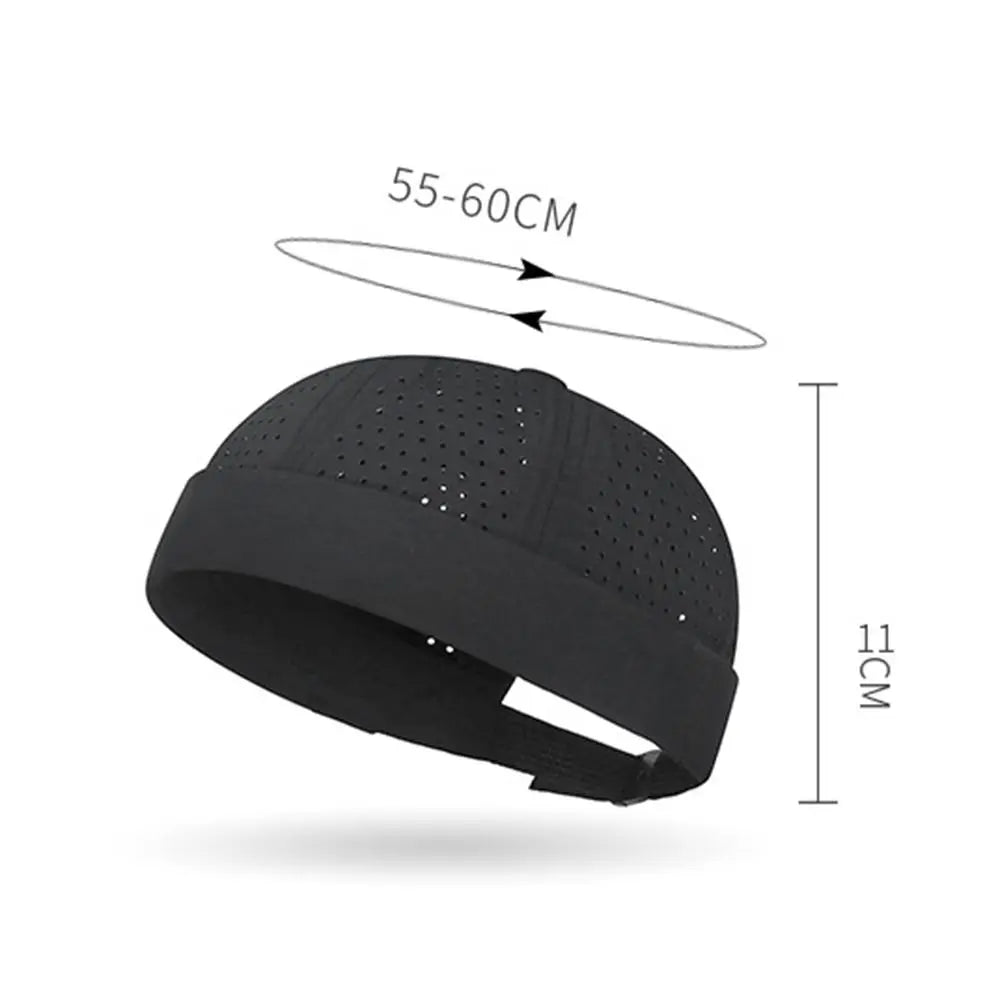 Mesh Brimless Skullcap – Adjustable Breathable Unisex Docker Hat Brimless Skullcap HIP