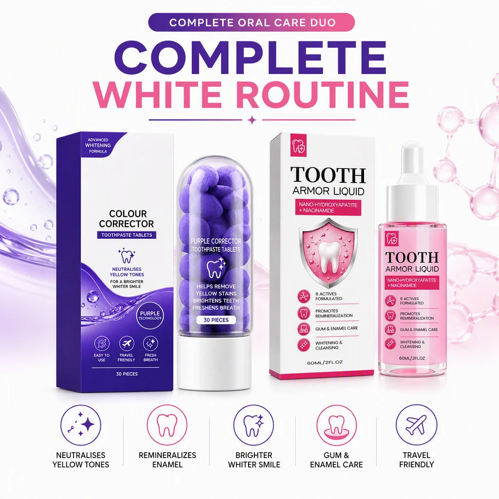 Purple Toothpaste Tablets & Enamel Serum Kit – Brightening Oral Care Oral Care Kit HIP