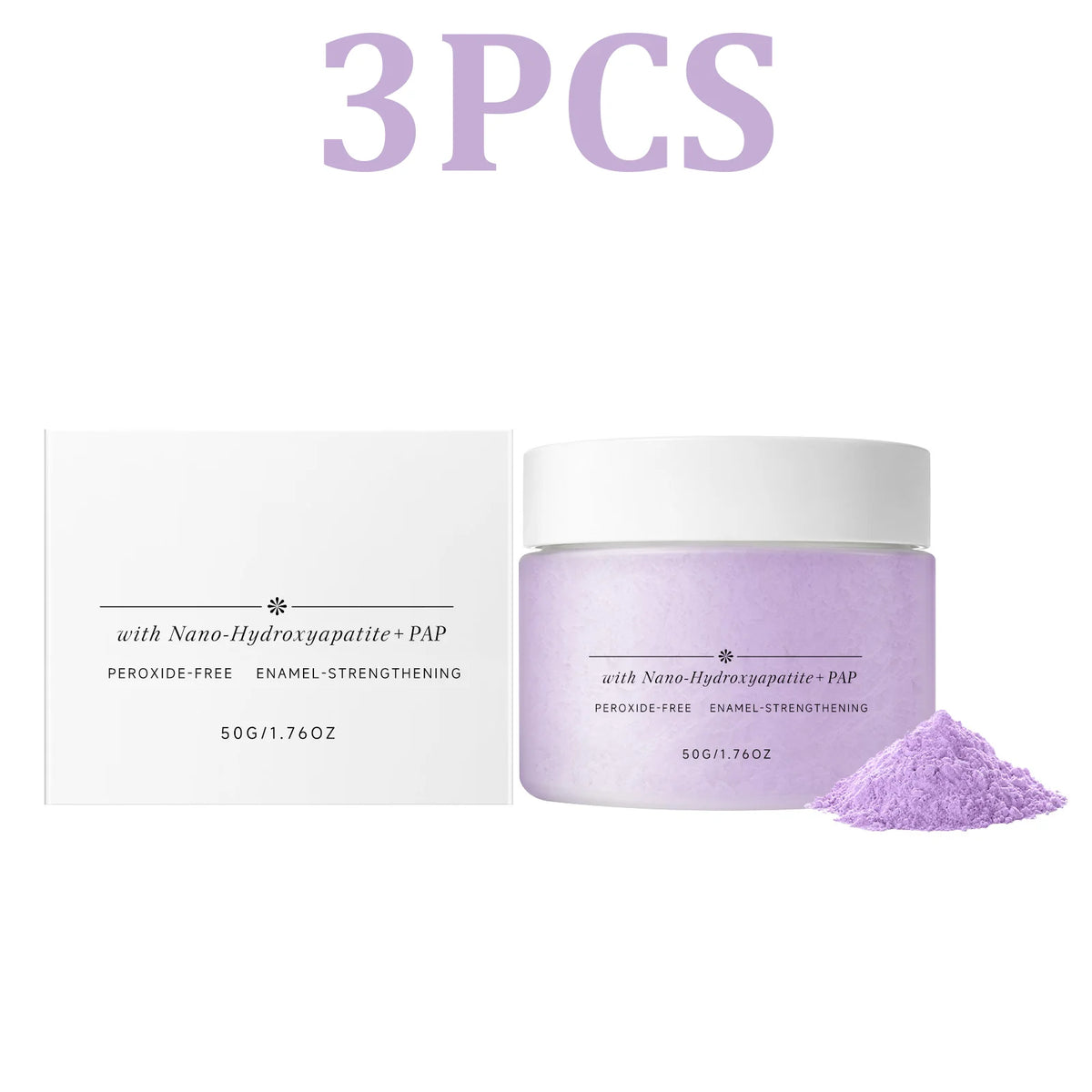 Mint Teeth Brightening Powder – Enamel-Safe Whitening 50g Tooth Whitening Powder HIP 3PCS