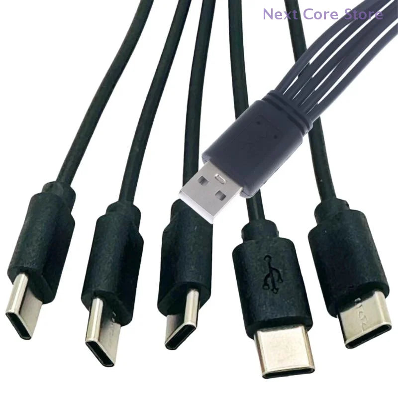 USB to Type-C Multi-Port Splitter Charging Cable 2/3/4/5 Port USB Charging Splitter HIP