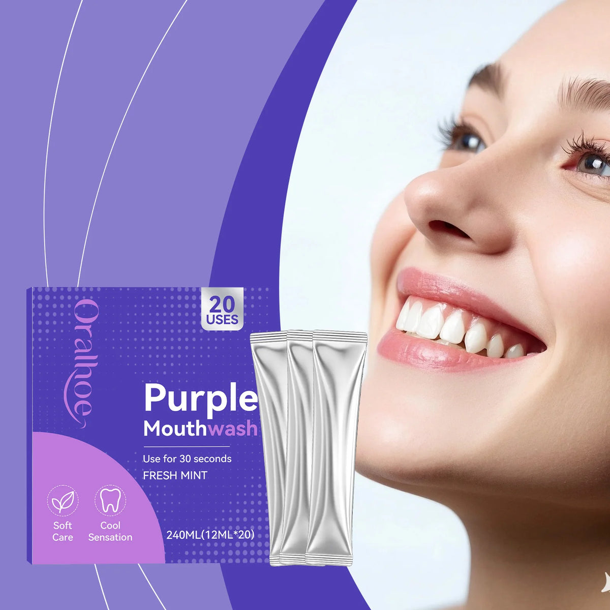 Purple Mint Mouthwash Strips – Fresh Breath & Brightening Mouthwash Sachets HIP