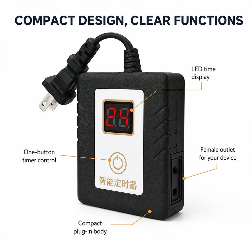 Portable Cycle Aquarium Timer Stable Black Generator Timing Switch Adjustable Fish Tank Timer For Aquarium Grow Light HIP