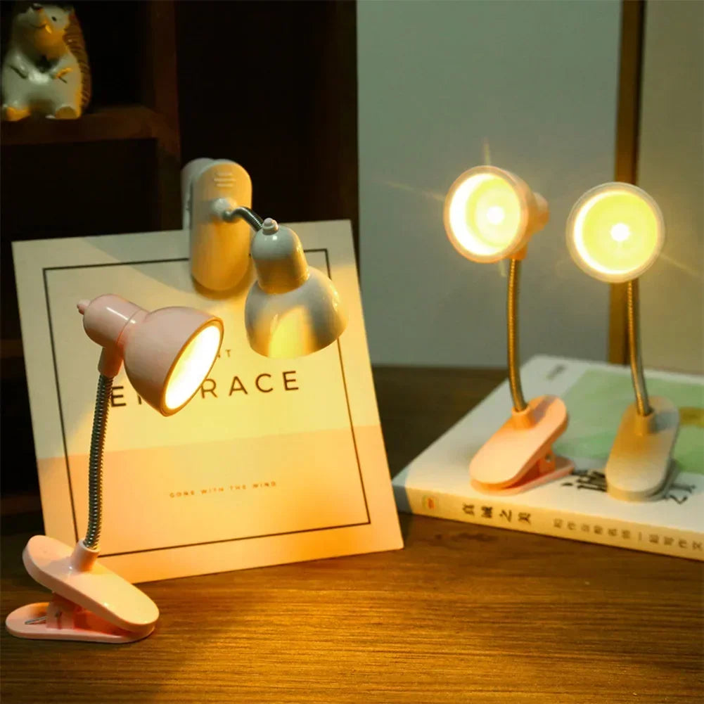 Mini LED Book Light Clamp Reading Lamp Night Lights For Notebook Read Bookmark Desk Clip Design Home Bedroom Girl Child Student HIP