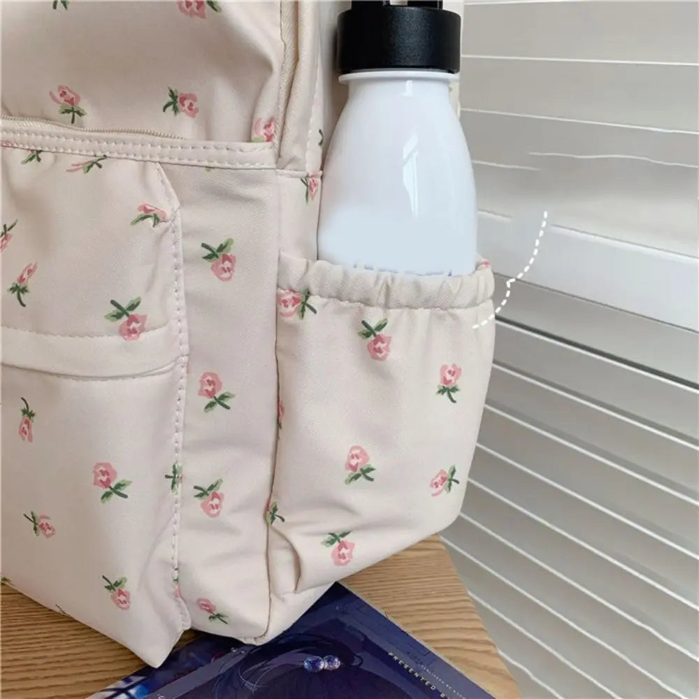 Floral Canvas Backpack – Large Capacity School & Travel Bag Canvas Backpack HIP