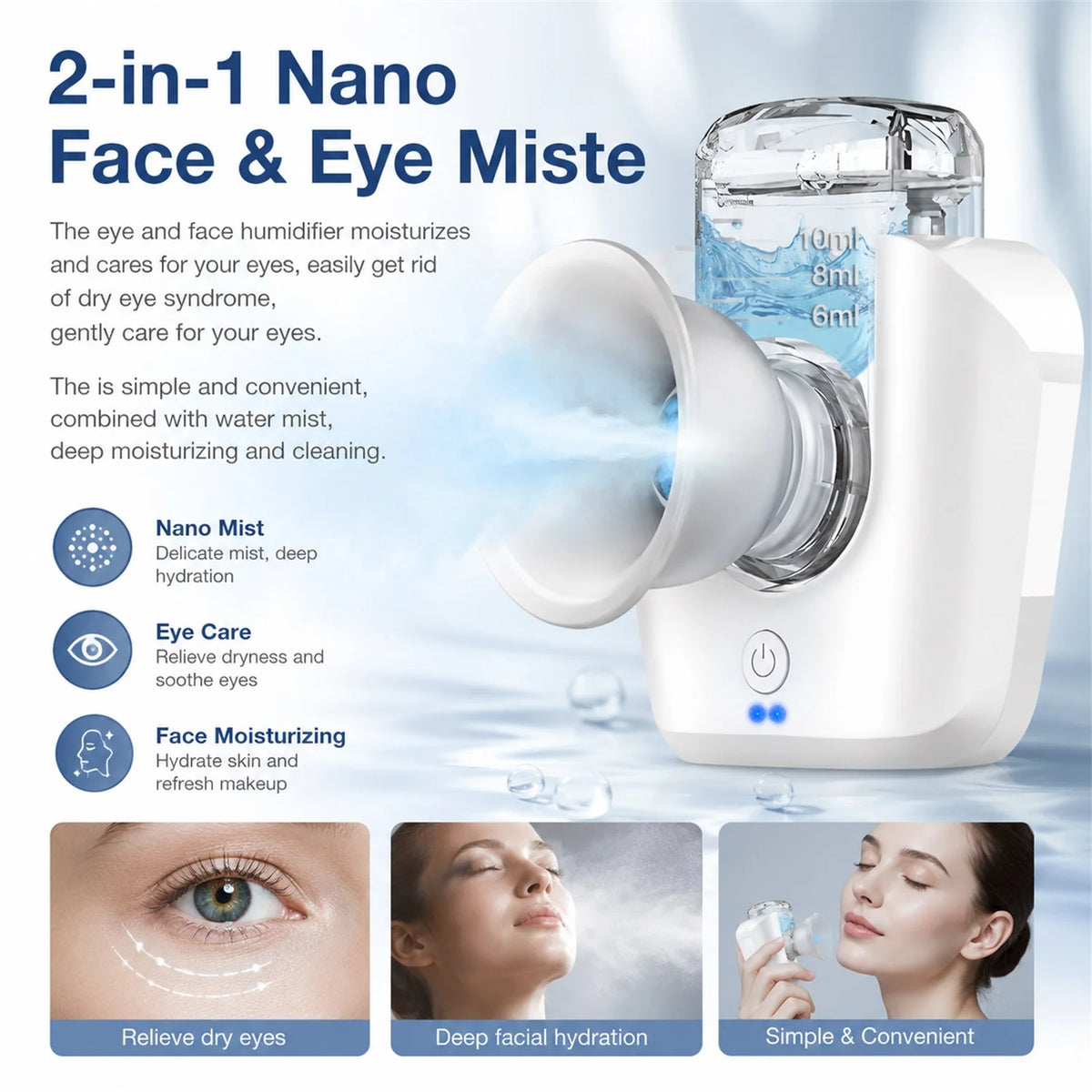 Fireurus Rechargeable Micro Eye Steamer – USB Hydrating Mist Eye Mist Steamer HIP
