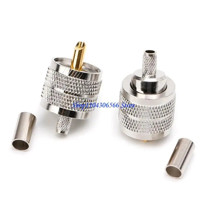 10-Pack UHF Male PL259 Crimp Connectors – RG58 RG142 LMR195 RF Coaxial Connector HIP