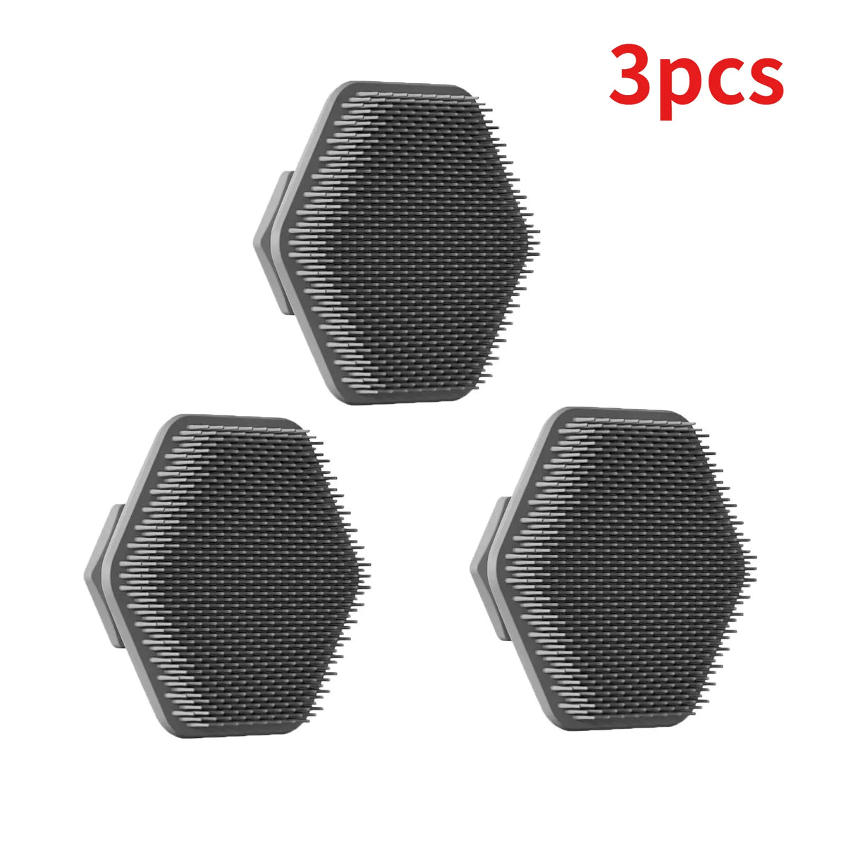 RUZOFO Silicone Face Scrub Brush – Deep Cleanse & Massage Facial Cleansing Brush HIP C669-Grey 3pcs