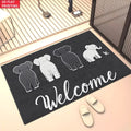 Elephant Family Welcome Mat – Non-Slip Washable Entryway Rug Decorative Floor Mat HIP 1 40x60cm-Felt
