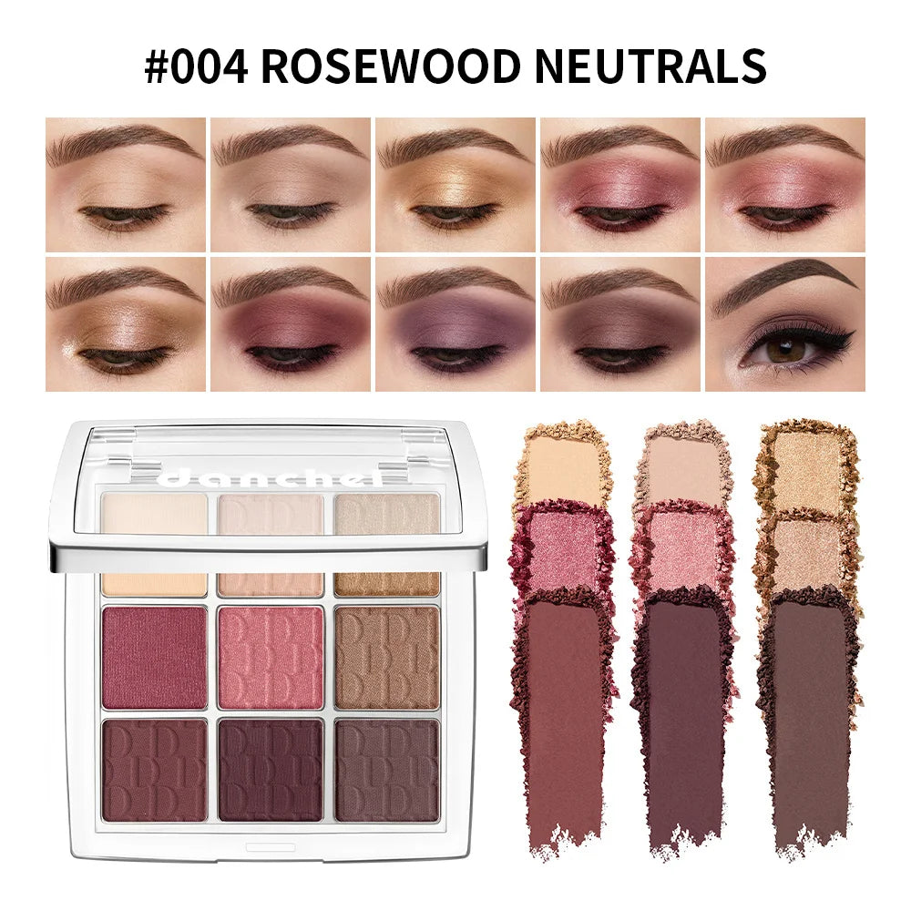 9 Color Eyeshadow Palette Nude Earth Tones Matte Shimmer Lying Silkworm Highlighter Eye Shadow Daily Beauty Cosmetic HIP 004 Rosewood