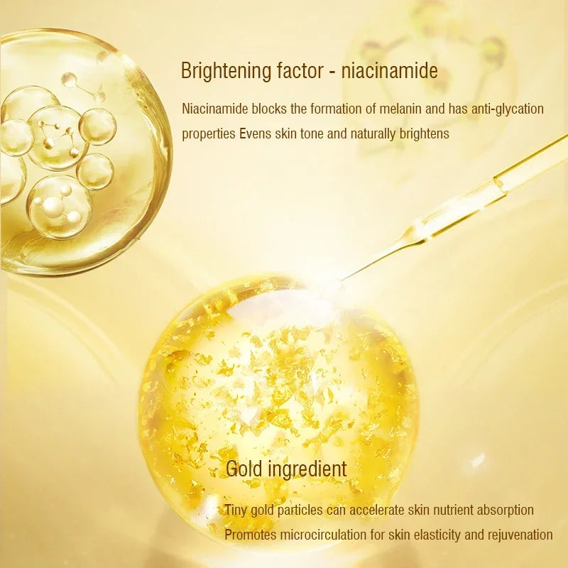 24K Gold Face Serum Active Collagen Silk Thread Facial Essence Anti-Aging Smoothing Firming Moisturizing Hyaluronic Skin Care HIP
