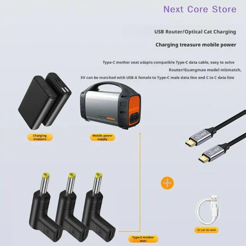 Type-C to DC 5.5x2.1mm Power Adapter – 5V Charging Plug Power Charging Adapter HIP