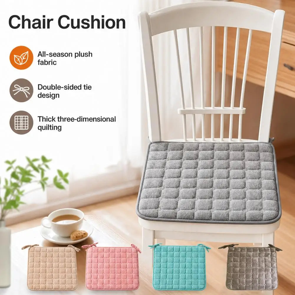 Durable 45x45cm Seat Cushion Plus Velvet Non Slip Car Seat Pad Flannel Square Student Chair Pad Office Home Decor DropShipping HIP