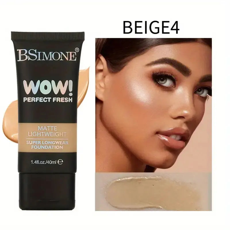 Perfect Fresh Matte Foundation Lightweight Super Longwear Hydrating Natural Finish Buildable Coverage Non-Cakey Suitable For Dry HIP Color-BEIGE4 40MLor1.35oz