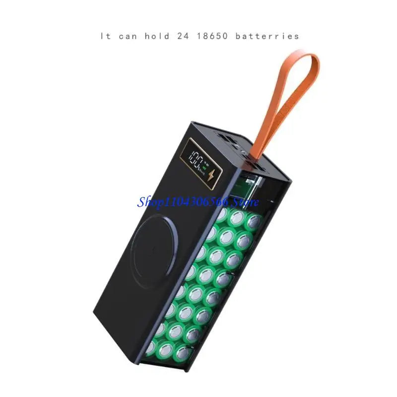 24x18650 Detachable Battery Box with LCD Display & USB Out Battery Storage Case HIP