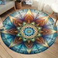 Mandala Chakra Round Rug – Machine Washable Yoga & Décor Round Area Rug HIP 2 120X120CM