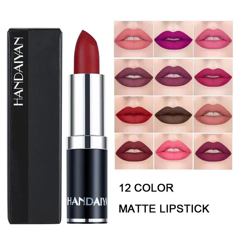 1PC Nude Waterproof Lipstick Matte Pumpkin Color Lipstick Vitamin E Moisturizing Water-Resistant Profissional Lipstick HIP