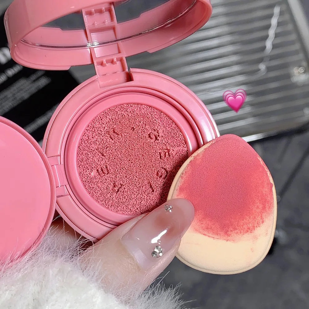 Cushion Blush Blendable Shade with Powder Puff Whitening Without Sticking Long Lasting Gege Bear Makeup Blusher Face Brighten HIP