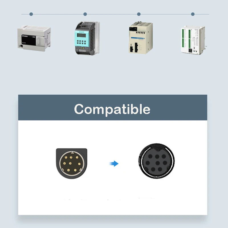 MD8 8-Pin Full Copper Data Cable for PLC Servo Programmer PLC Data Cable HIP