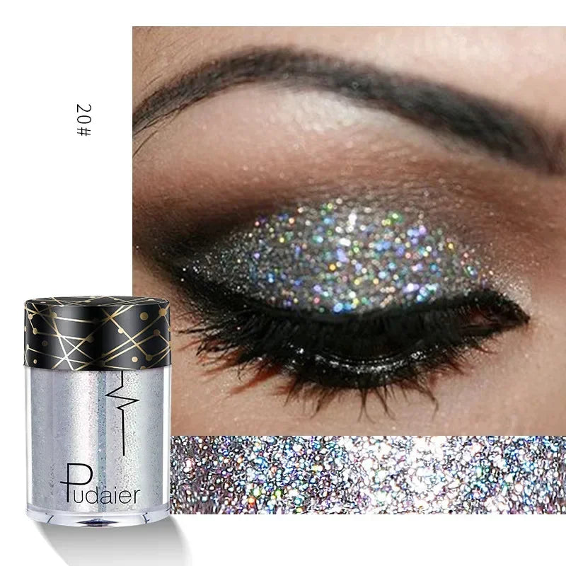 New Glitter Eye Shadow Professional Makeup Monochrome Shining Eyeshadow Sequins Universal Party Cosmetic HIP 20