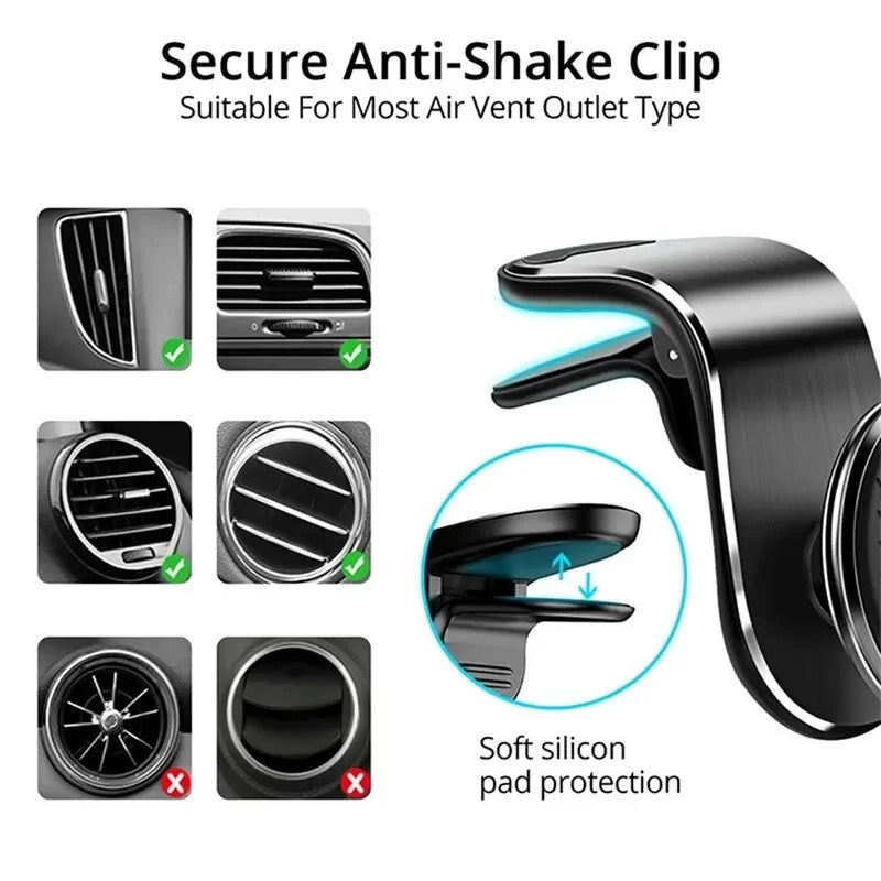 Magnetic Air Vent Car Phone Mount 360° – Universal Fit Magnetic Car Mount HIP