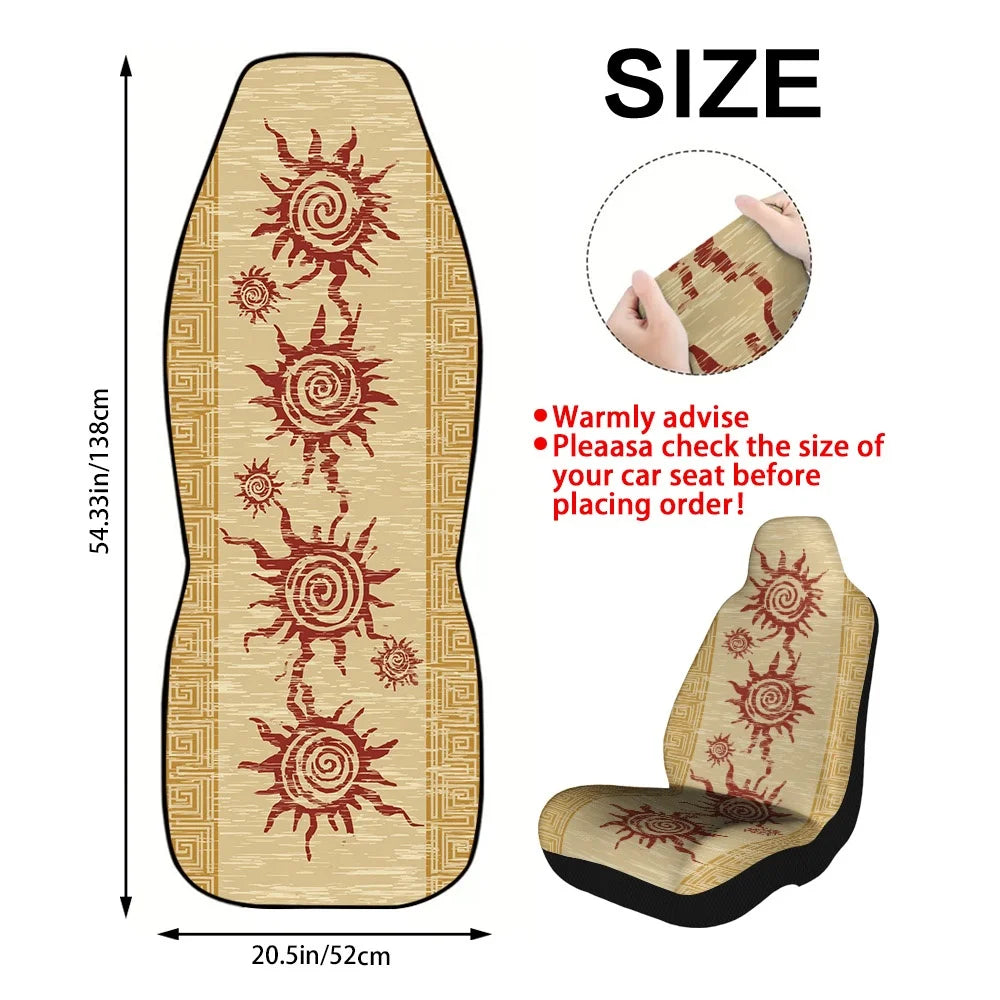 Ancient Greek Spiral Sun Car Seat Covers – Universal Fit 2-Pc Car Seat Covers HIP