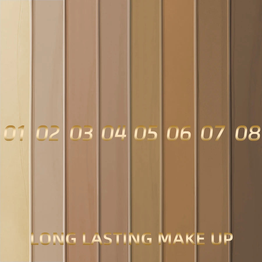 8-Shade Matte Liquid Foundation – Full Coverage & Oil Control Liquid Foundation HIP