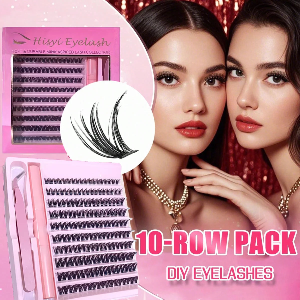 190-Pc 3D Cluster Lash DIY Extension Kit with Bond & Seal Cluster Lash Extension Kit HIP