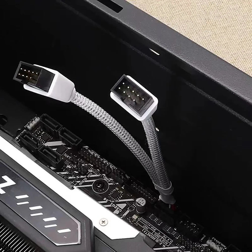 USB 9-Pin to Dual 9-Pin Splitter Cable | PC Motherboard HUB USB Header Splitter HIP