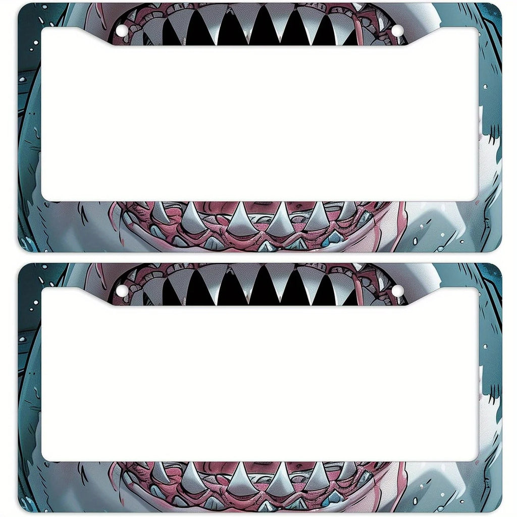 Shark Teeth License Plate Frame – Rust-Proof Metal Car Frame License Plate Frame HIP
