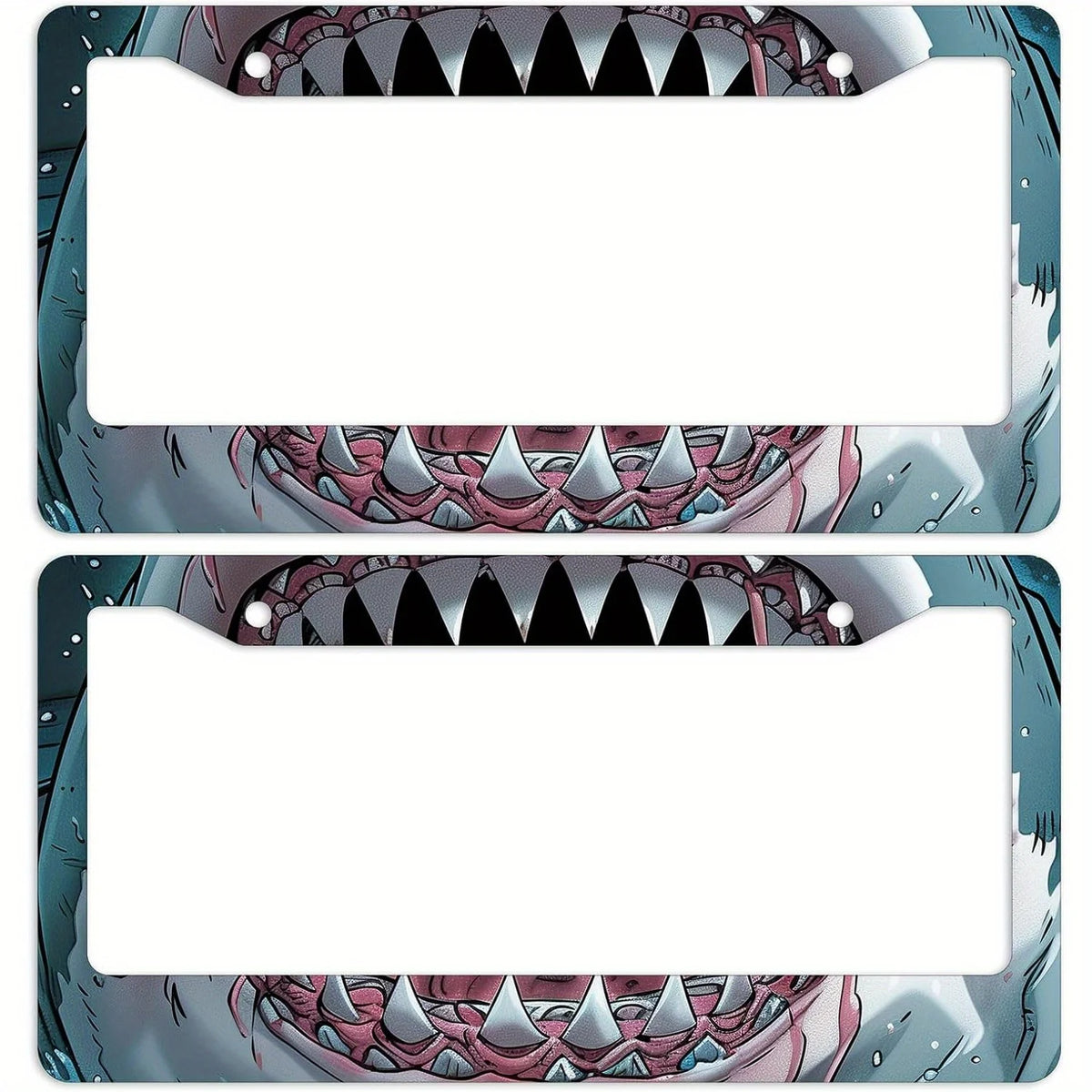 Shark Teeth License Plate Frame – Rust-Proof Metal Car Frame License Plate Frame HIP