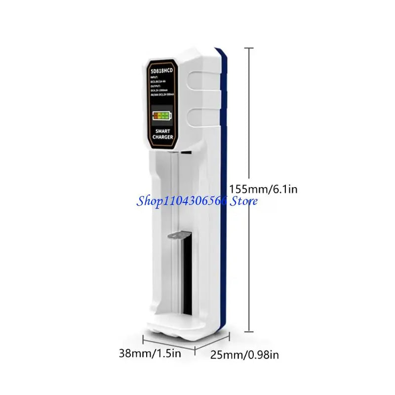 Single Bay Smart Battery Charger – LCD Display, USB-C Input Battery Charger HIP