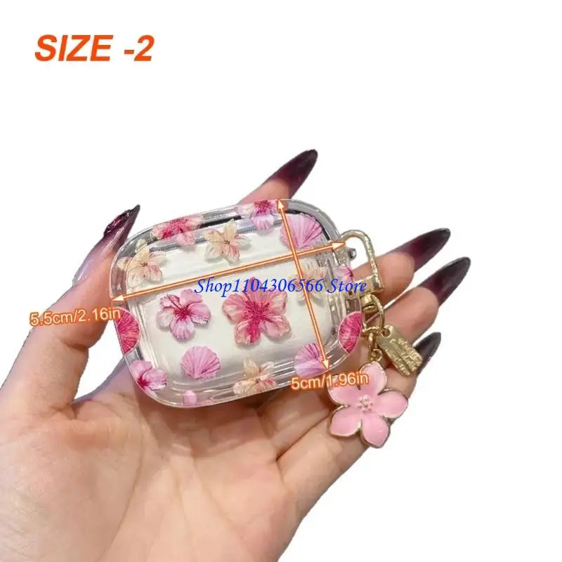 Floral Silicone Wireless Earbud Case – Soft Protective Cover Earbud Protective Case HIP