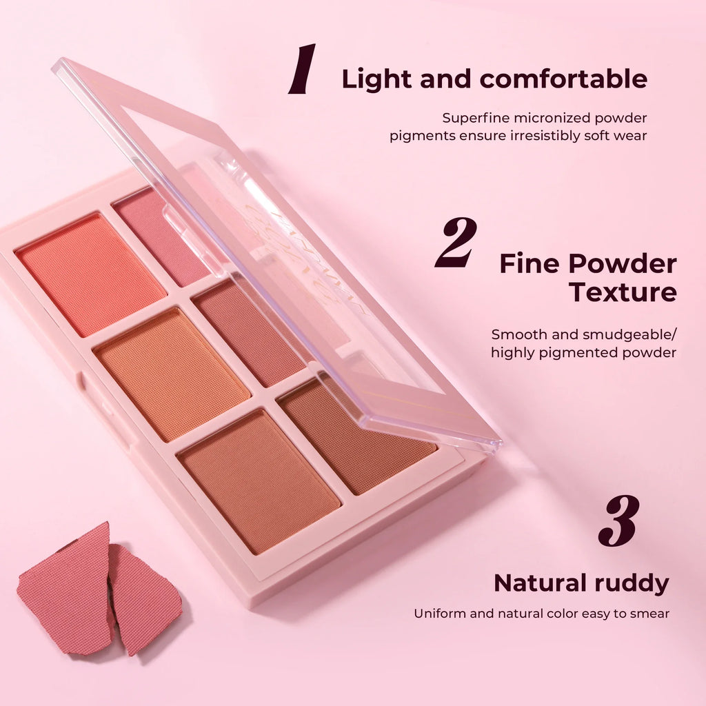 Handaiyan Matte Blush Palette – Contour, Highlight & Blush Powder Blush Palette HIP