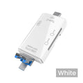 6-in-1 OTG Type-C USB 2.0 Micro SD & TF Card Reader Adapter Memory Card Reader HIP WHITE